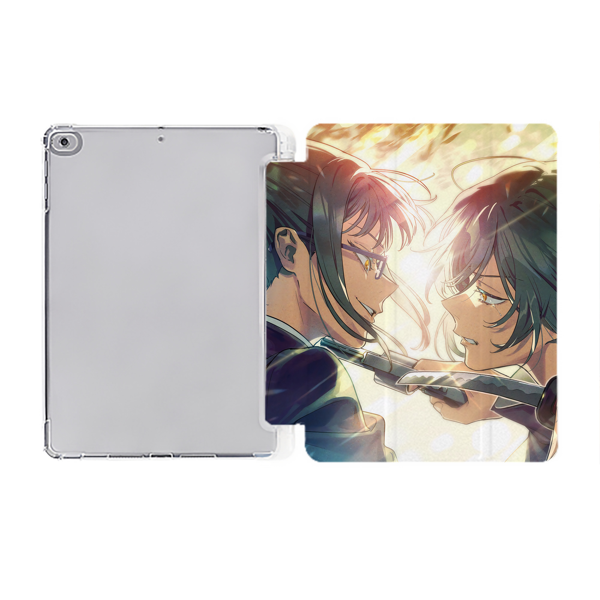 （画像用） 呪術廻戦 Jujutsu Kaisen IPad ケース ペン収納付き 三つ折りスタンド PUレザー×シリコン 対応機種9.5/10.5/10.9インチ